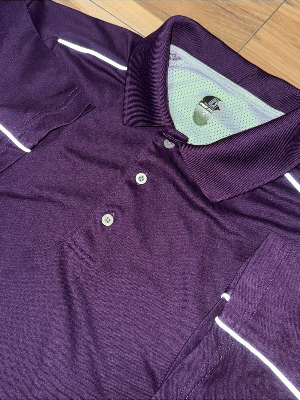PGA Tour Pro series Golf Polo Shirt 3-Buttons Men’s L Short Sleeves Purple pack